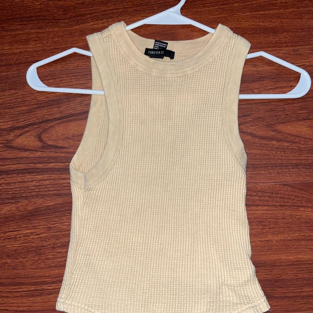 Forever 21 Cream Ribbed Matching Set